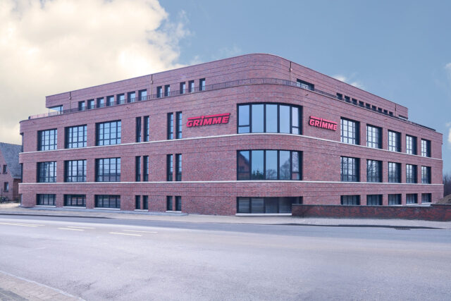 Siedziba firmy GRIMME z nowoczesną architekturą i zintegrowaną techniką budynkową.